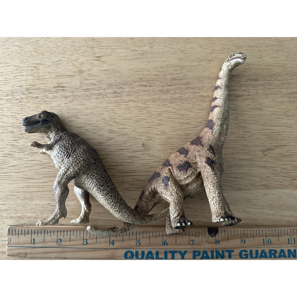 Schleich Dinosaur Brachiosaurus & Tyrannosaurus Rex 2002 Germany Toy Figurine - Picture 2 of 15